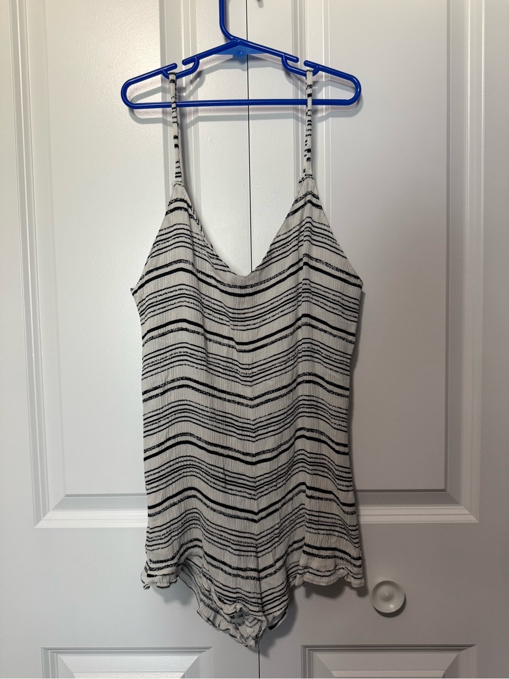 Spiritual Gangster Black & White Striped Romper- small best fits xs